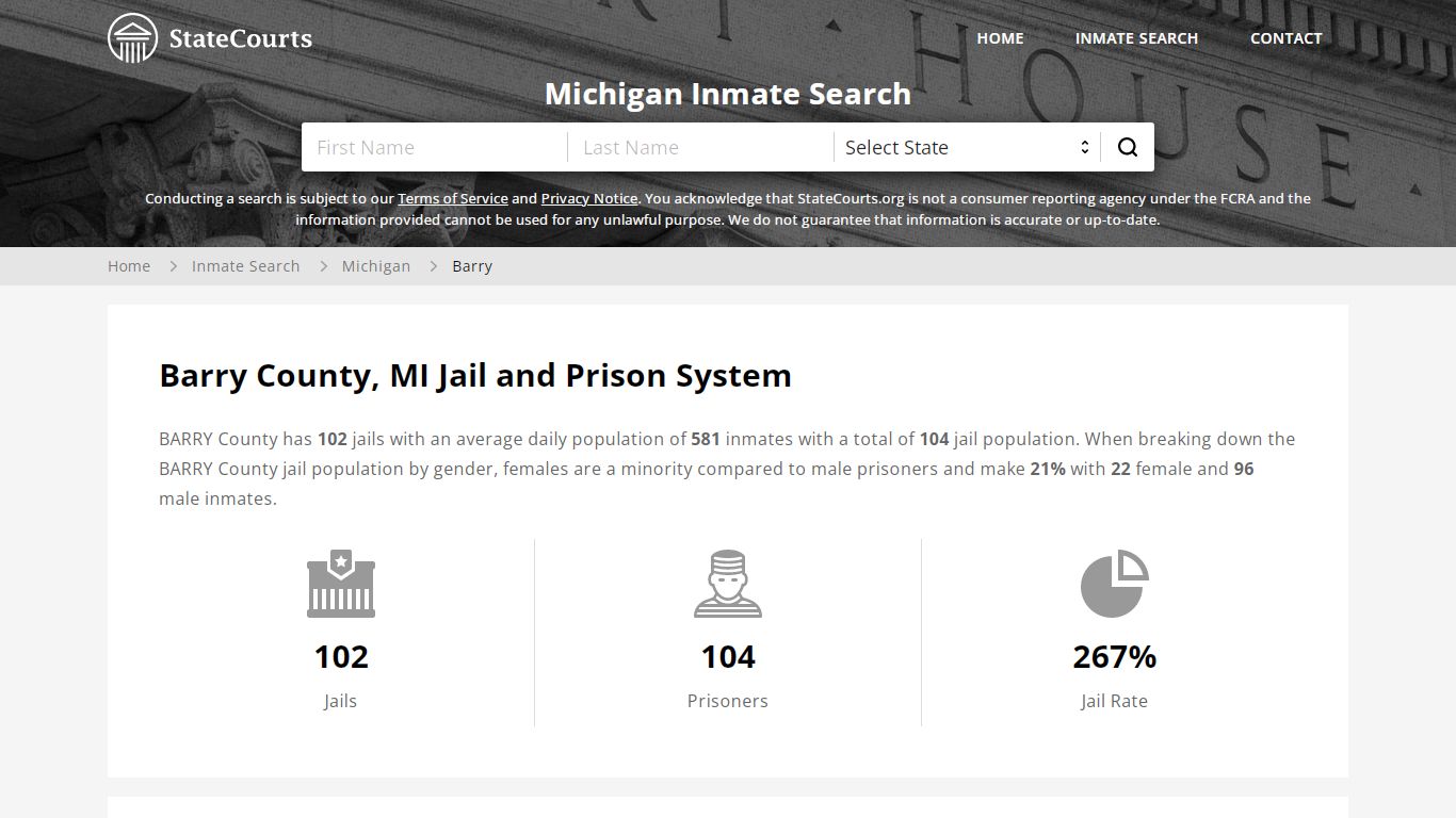 Barry County, MI Inmate Search - StateCourts