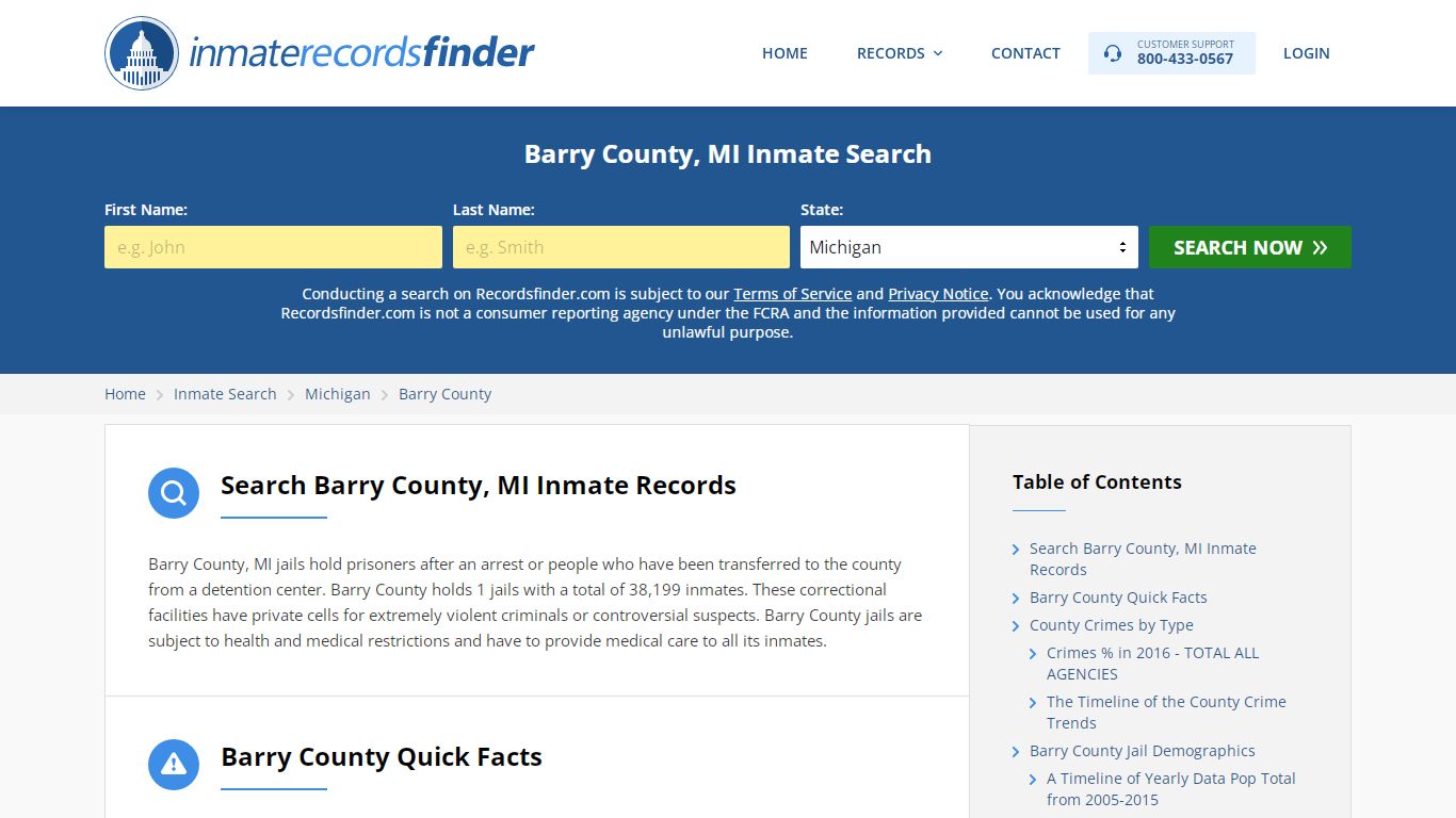 Barry County, MI Inmate Lookup & Jail Records Online