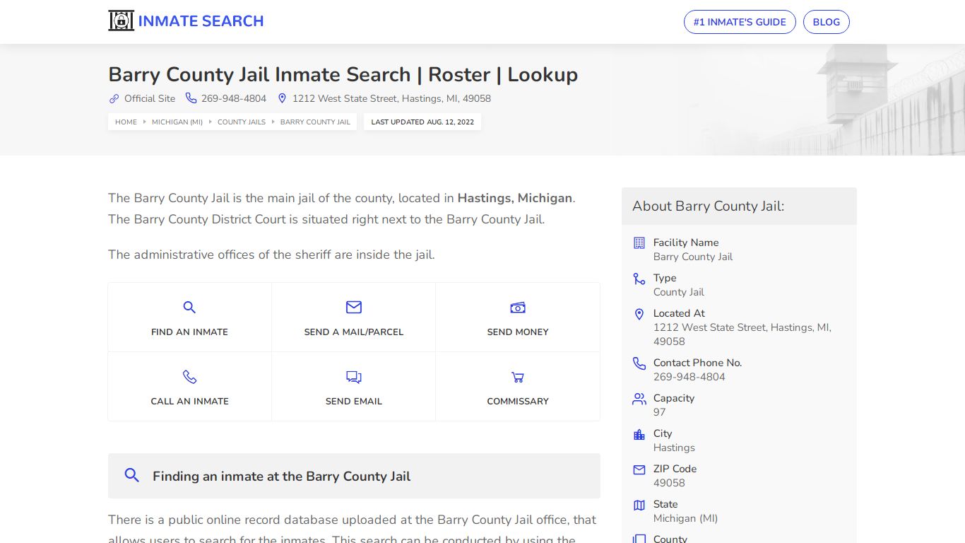 Barry County Jail Inmate Search | Roster | Lookup